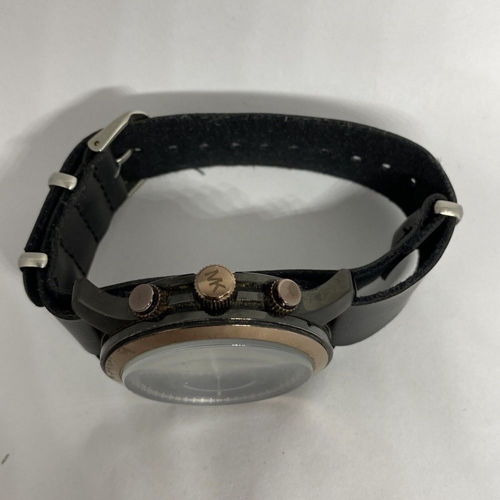 Michael Kors MK8266 Men's Black Leather Analog Dial Quartz Genuine Watch EY690 - Picture 8 of 12